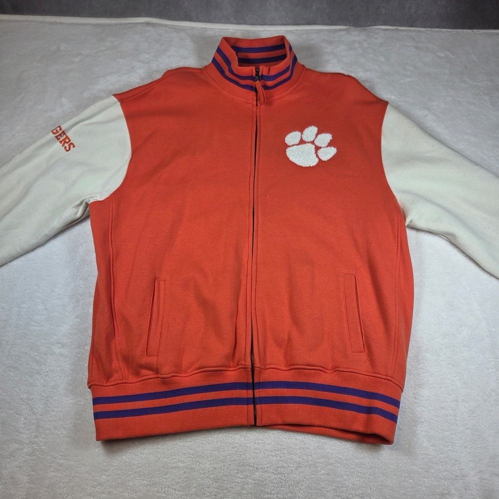 Stadium Athletics Clemson Tigers Varsity Jacket Mens 2XL Orange Full Zip Fleece